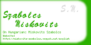szabolcs miskovits business card
